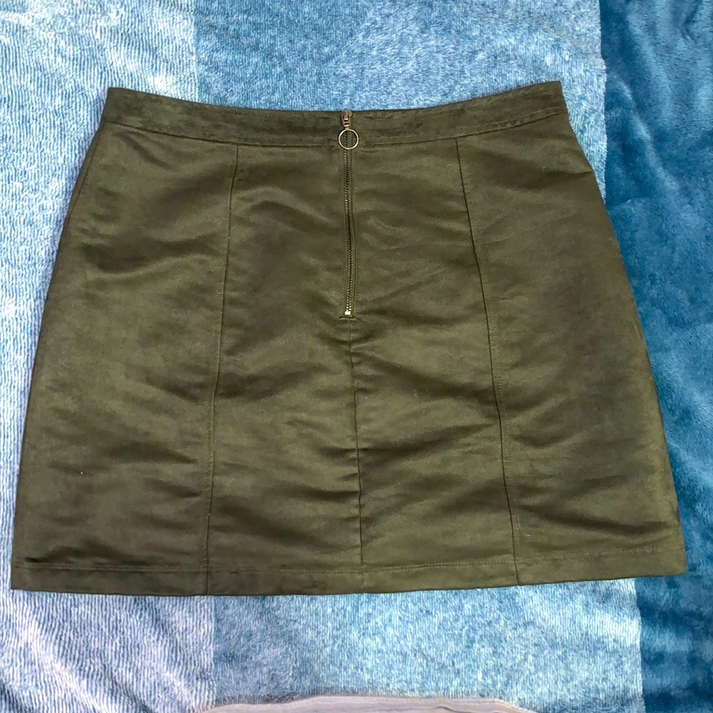 Old Navy Green Suede Mini Skirt